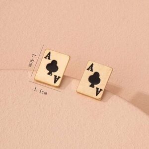 ♣️ Cute Little Playing Card Ace Of Clubs Studs ♣️